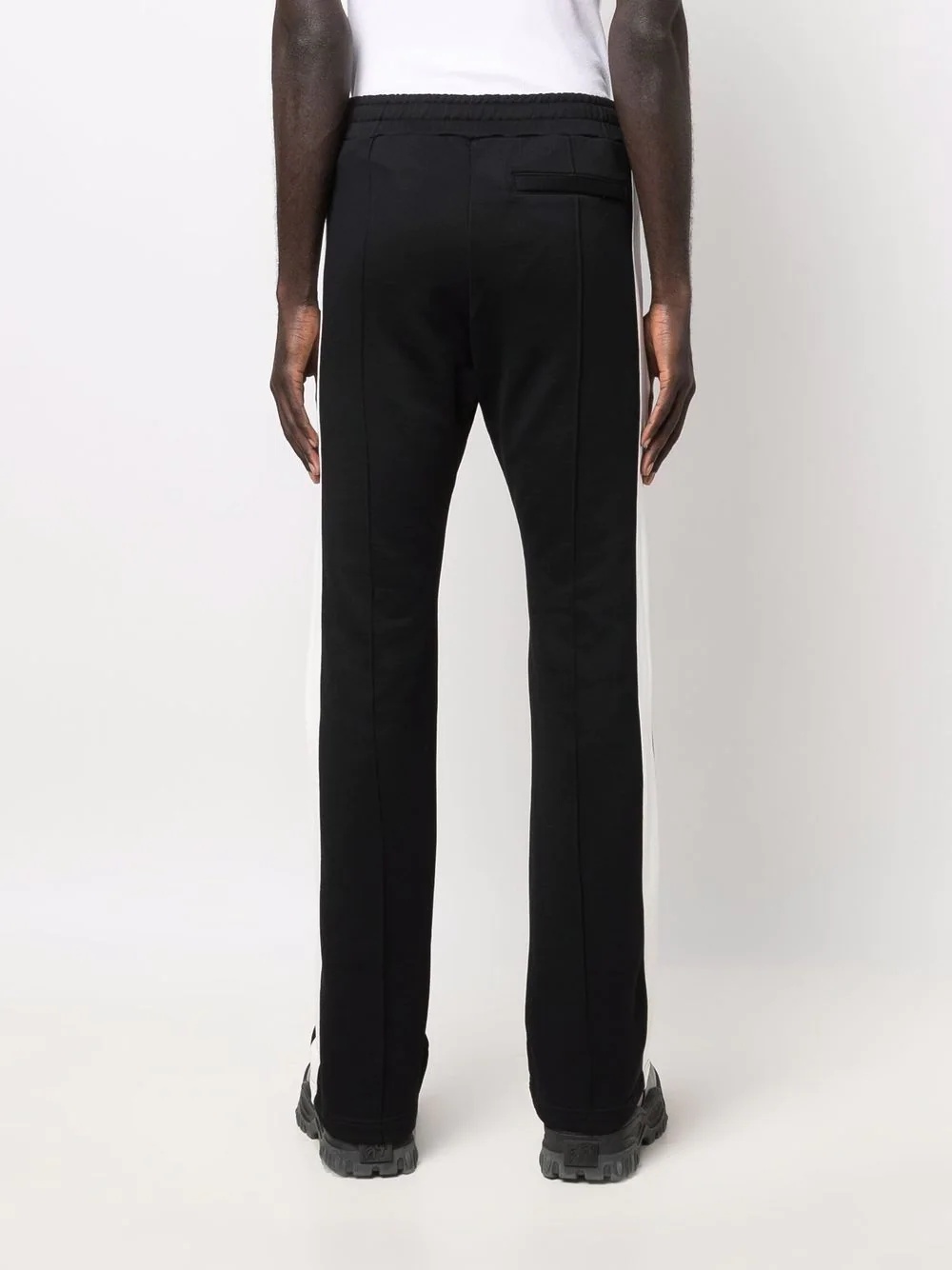 two-tone straight-leg trousers - 4