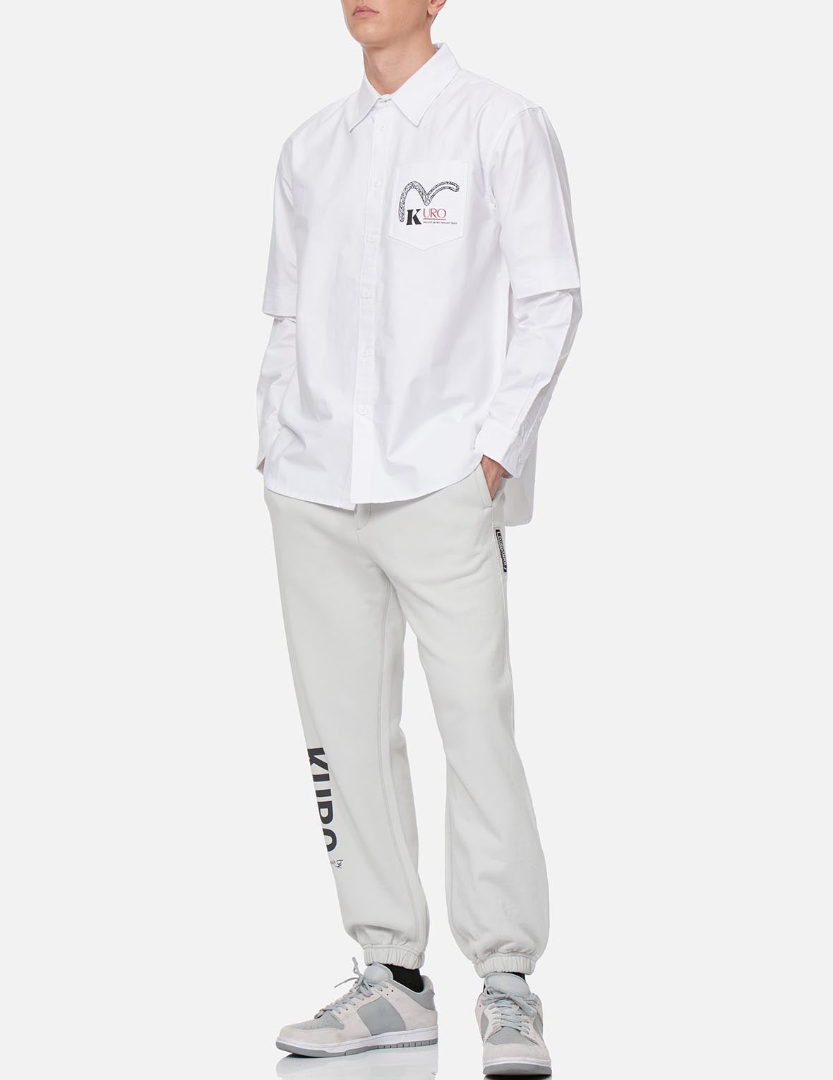 Multi Logo Print Mock 2-in-1 Shirt - 6