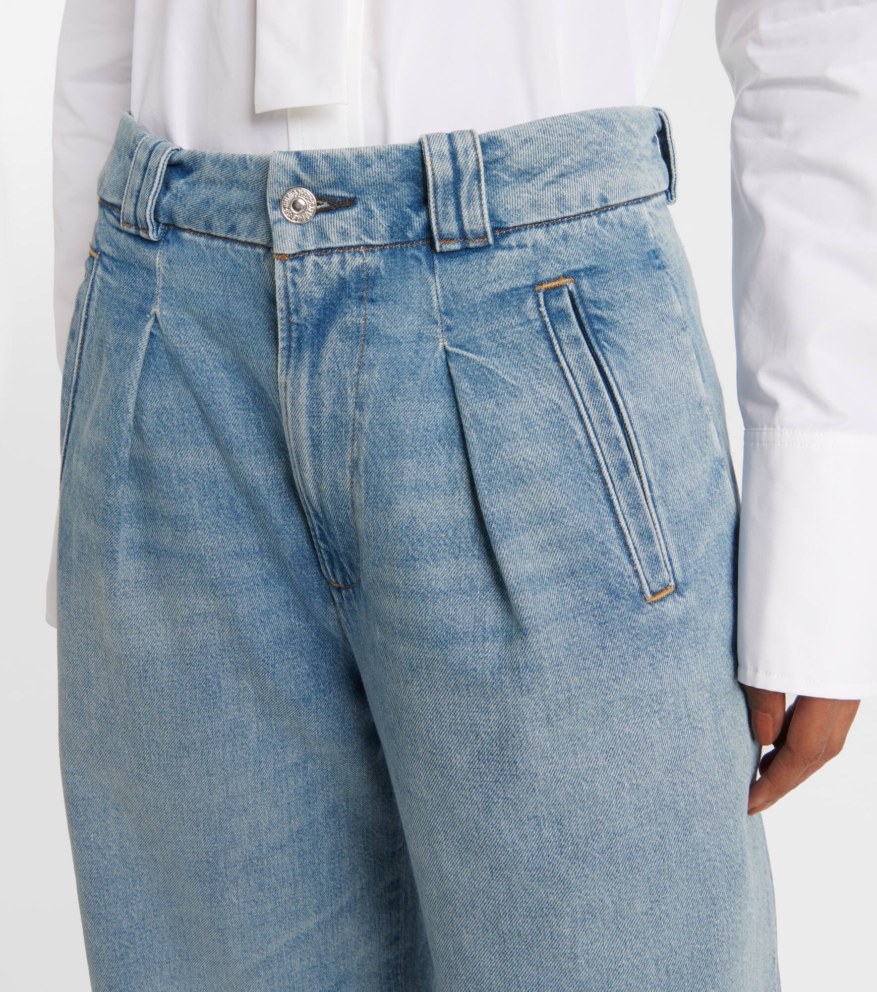 Cara twill cropped wide-leg pants - 4