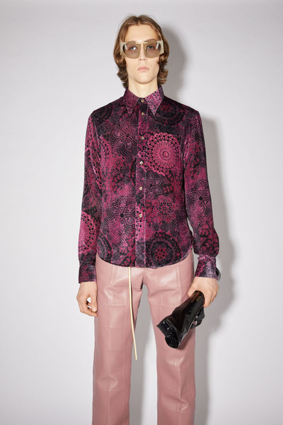 Acne Studios Slim corduroy shirt - Wine red/black outlook