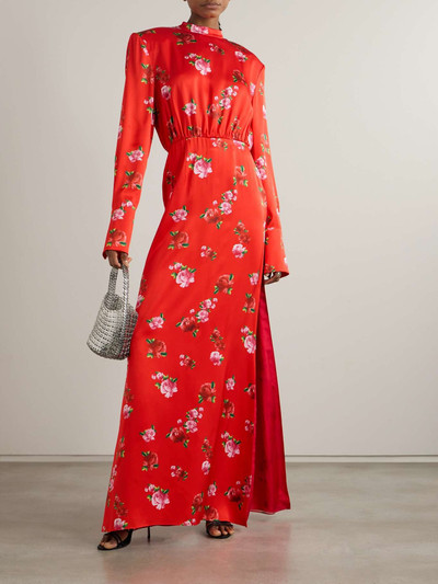 MAGDA BUTRYM Gathered floral-print silk maxi dress outlook