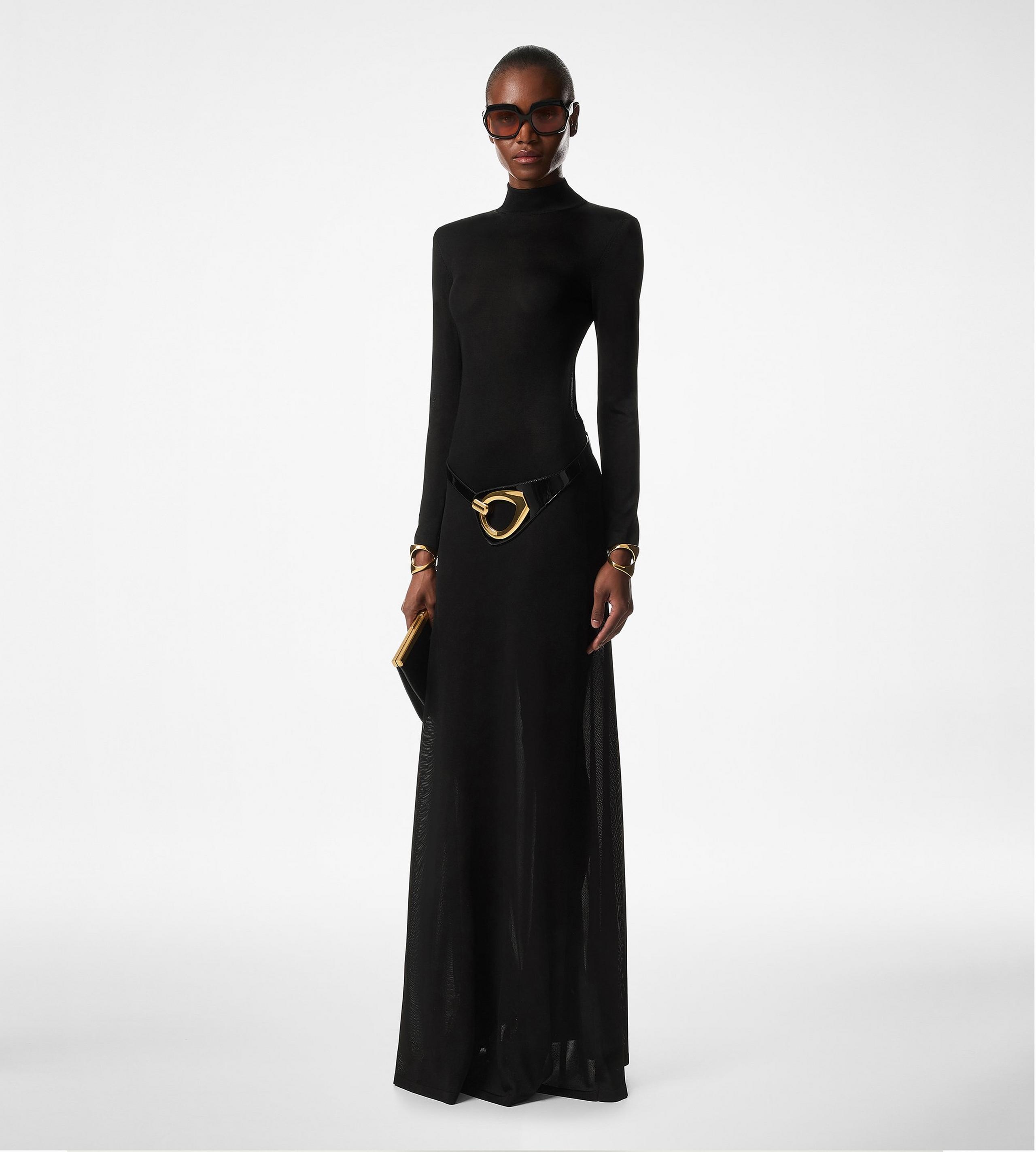 OPEN BACK KNIT EVENING DRESS - 2