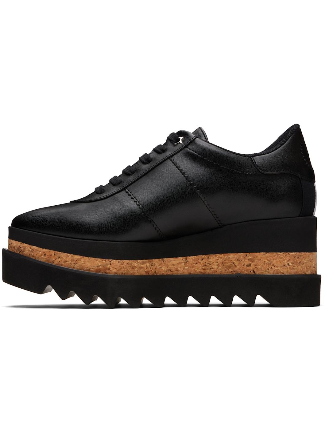Black Sneak-Elyse Platform Lace-Up Sneakers - 3