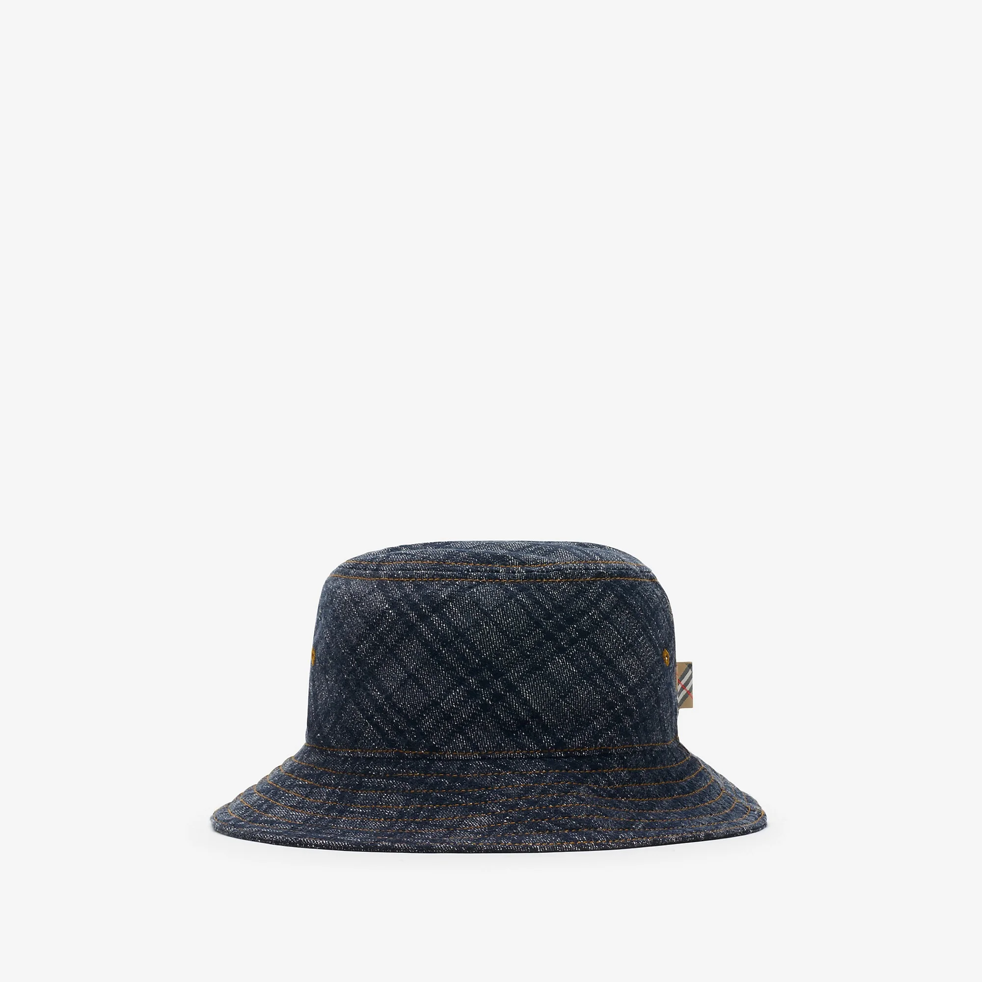 Check Denim Bucket Hat - 1