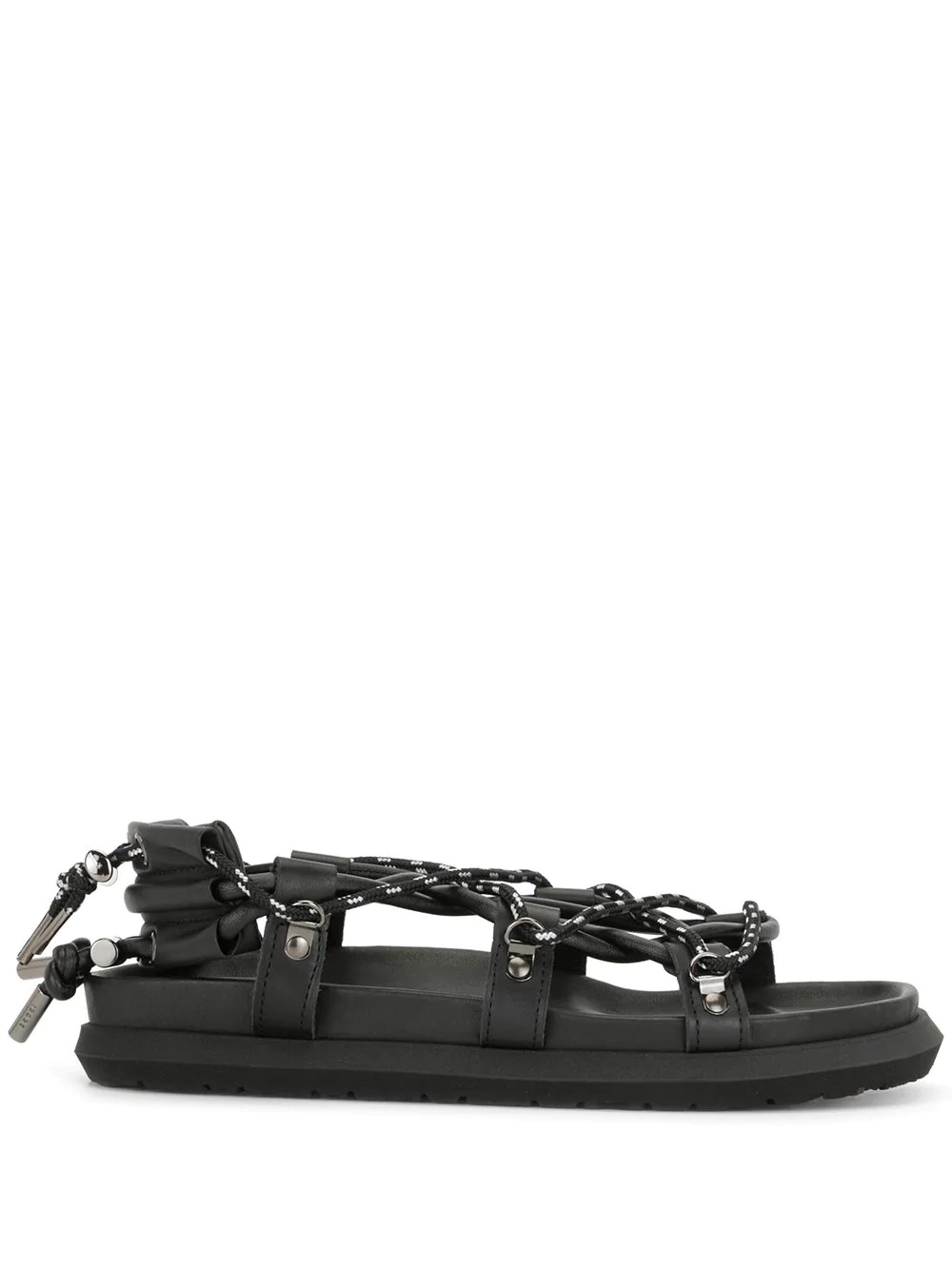 rope strappy flat sandals - 1