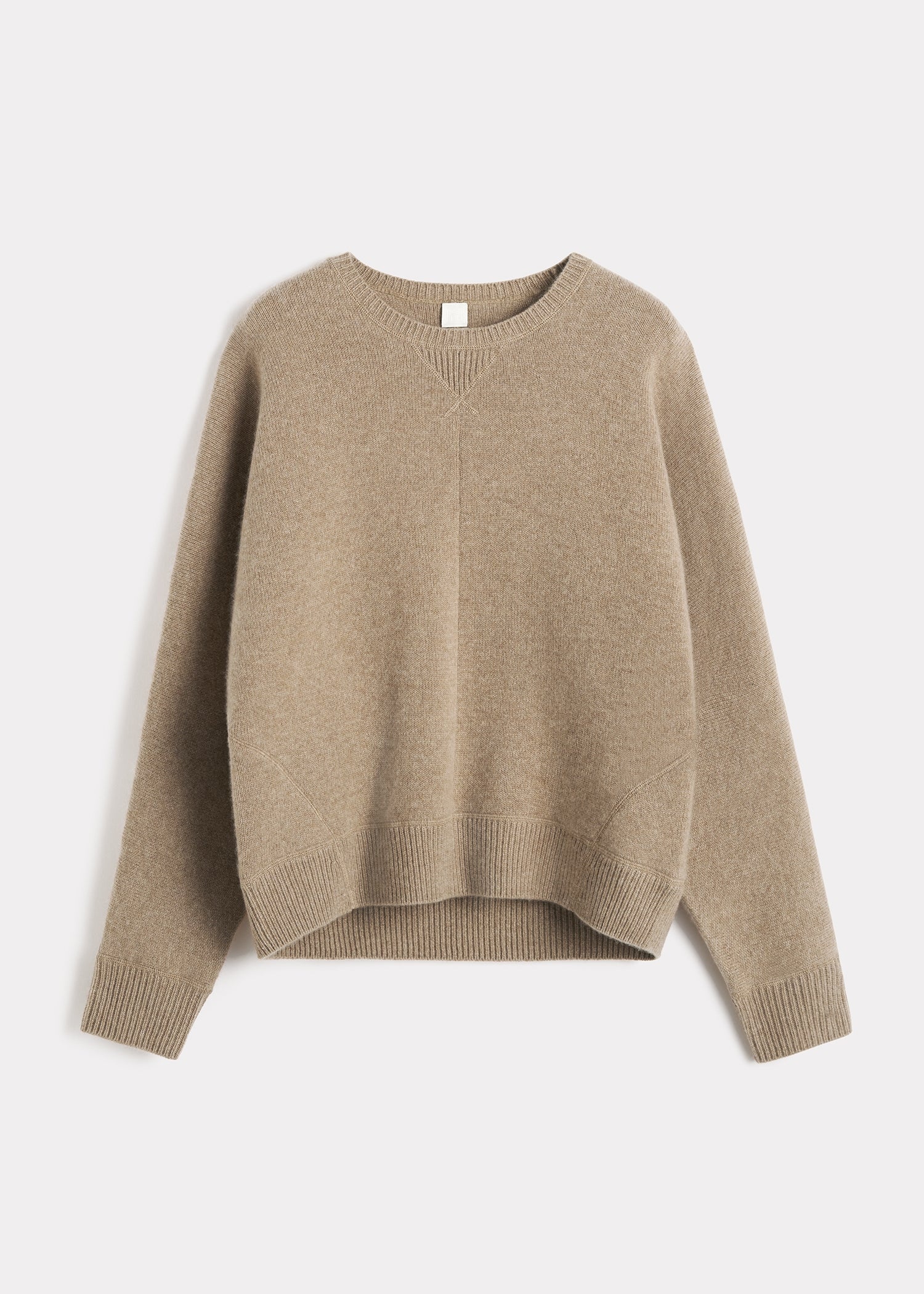 Double cashmere pullover camel melange - 1