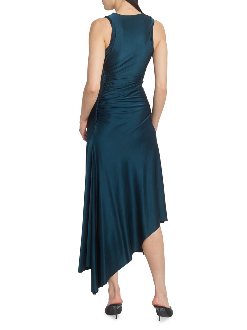 Women's Twist-Detail Satin Midi-Dress - Dark Teal 5