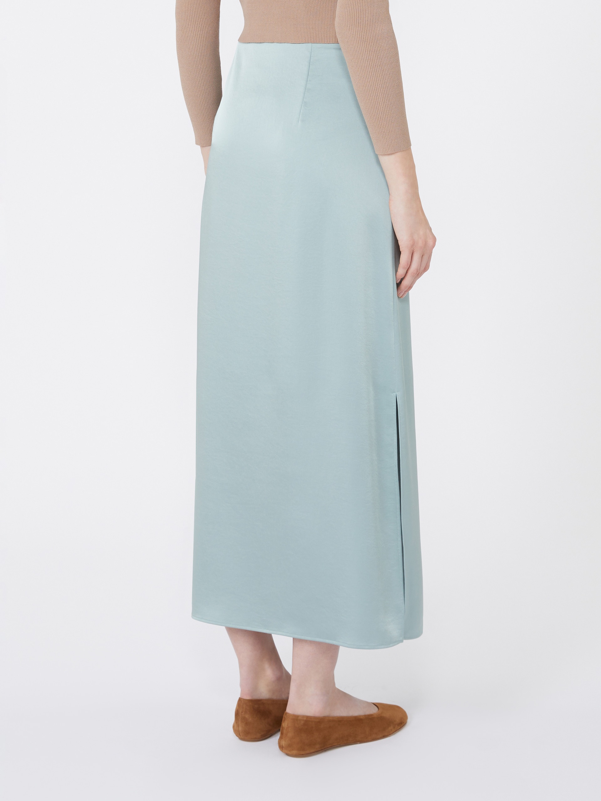 ANGELO Satin calf-length skirt - 4