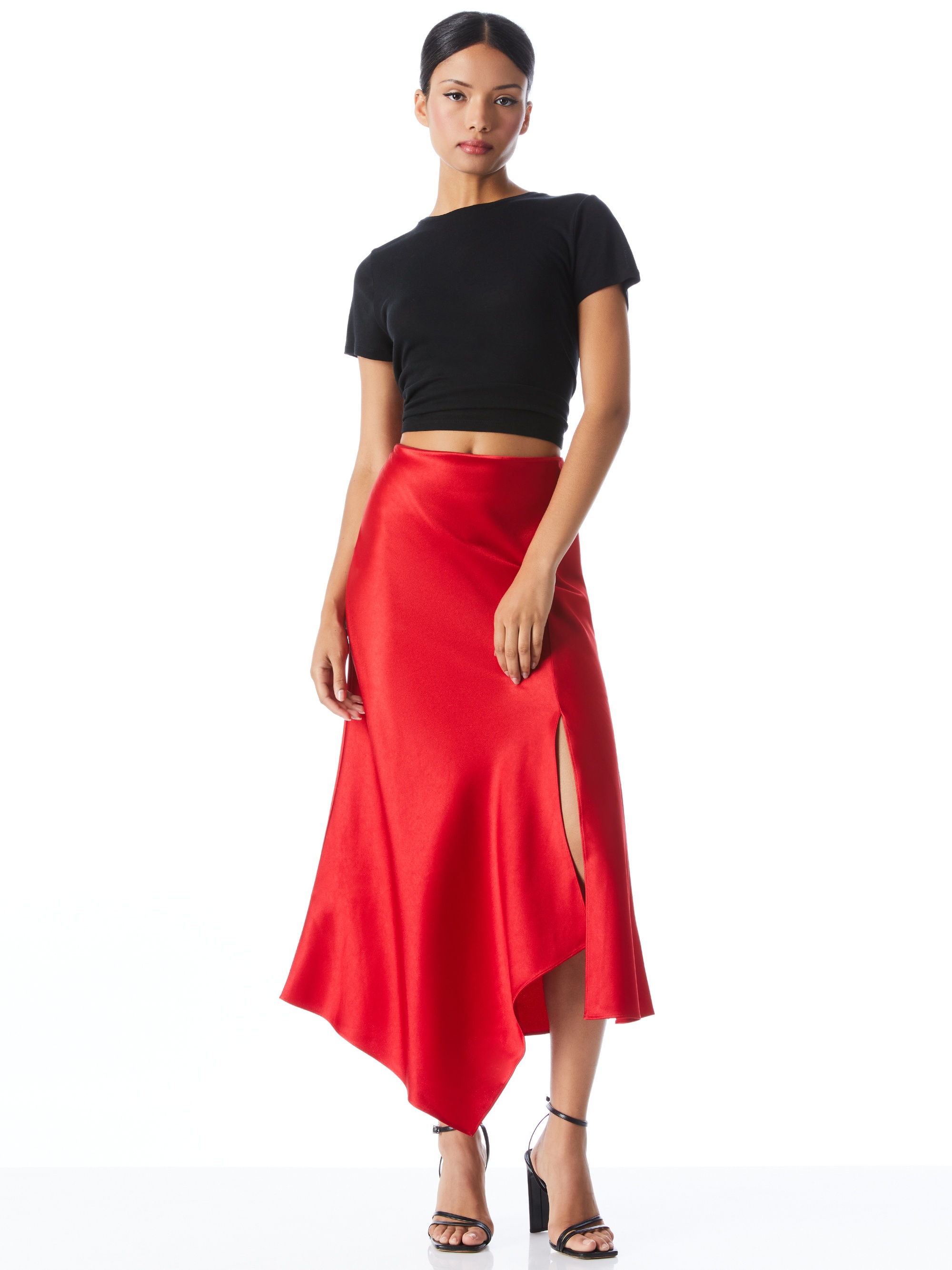 HARMONY DRAPEY ASYMMETRICAL MIDI SKIRT - 4