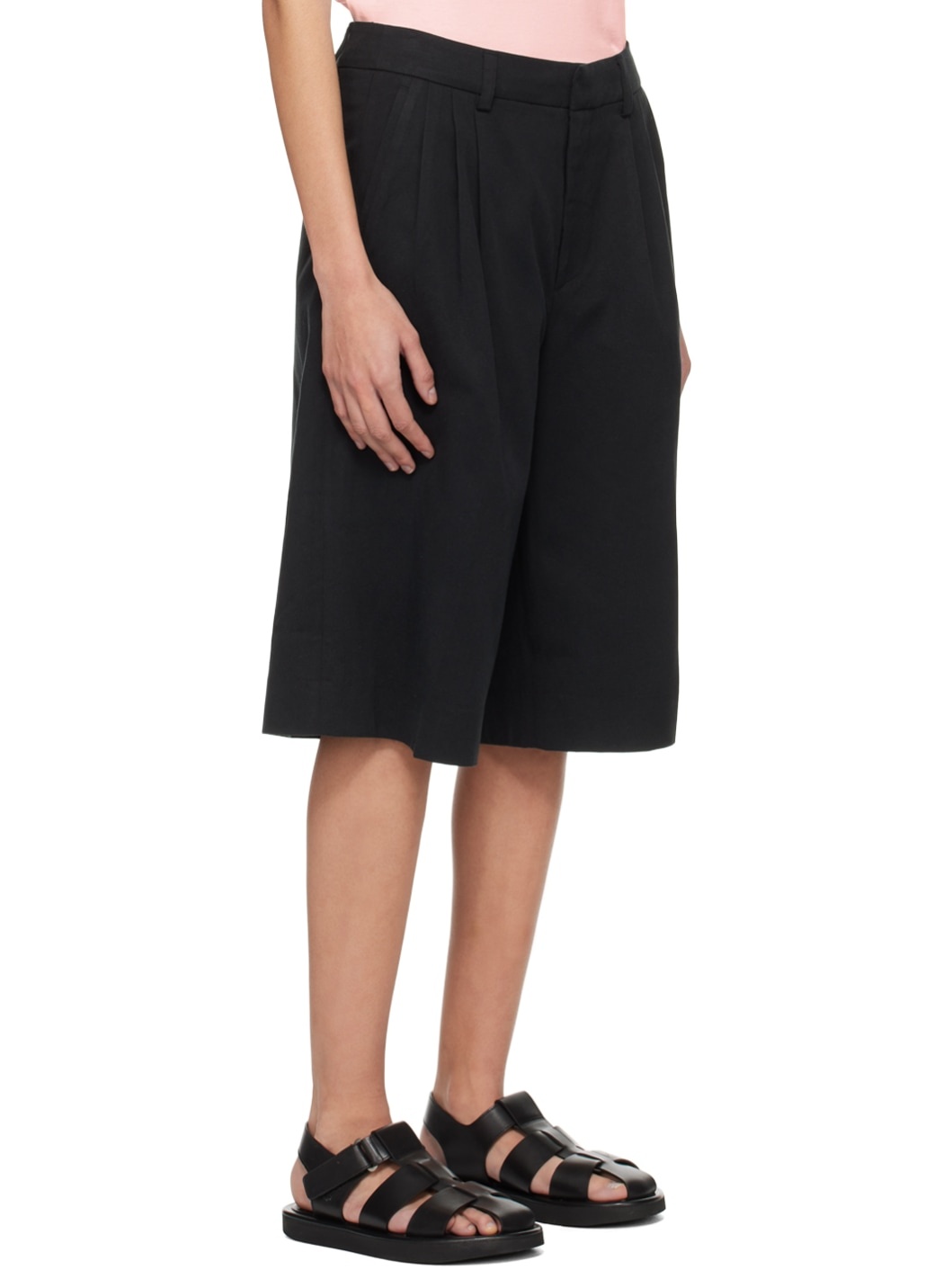 Black Lino Shorts - 2