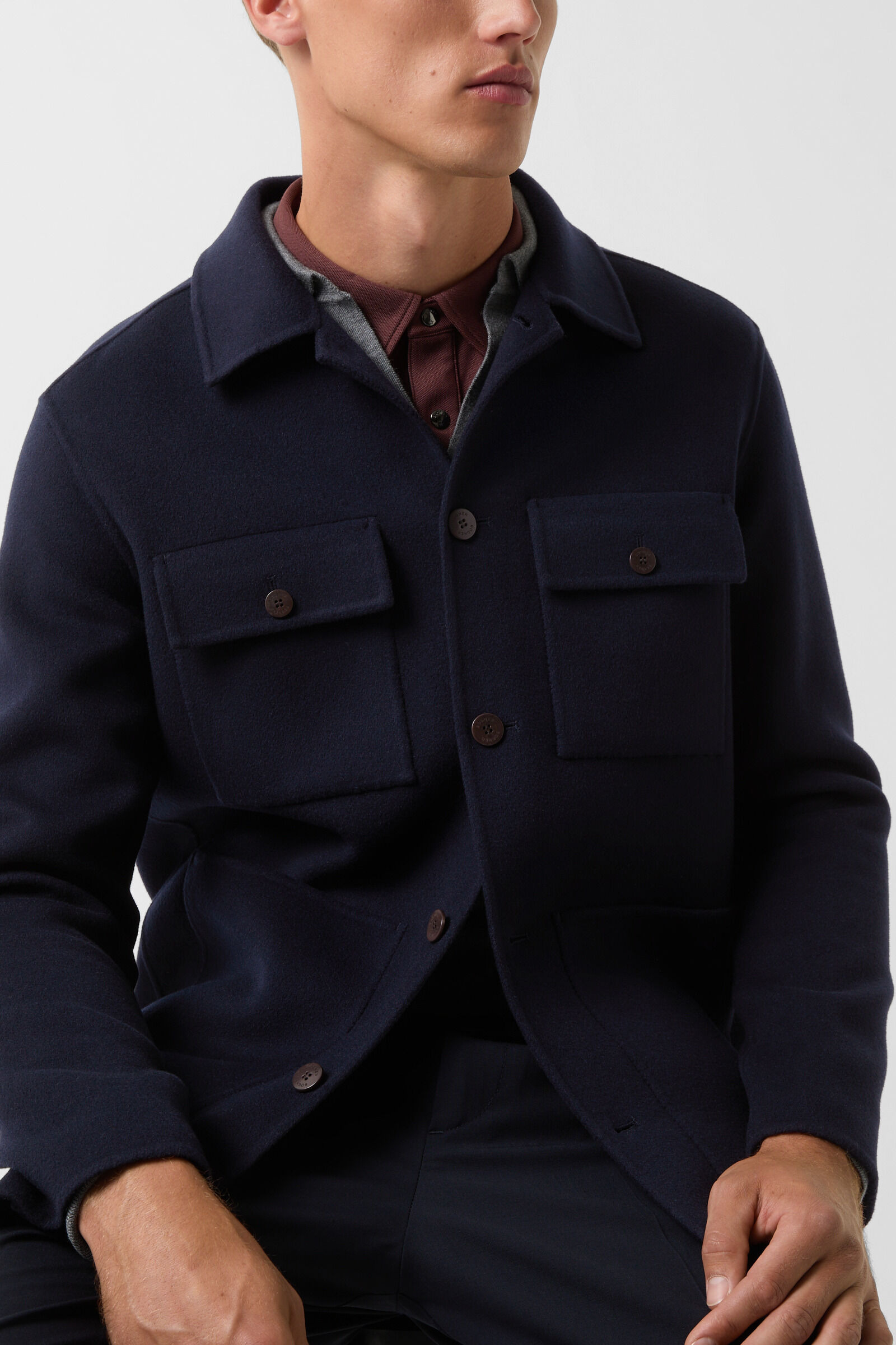 Double-face overshirt Larry in Navy blue - 5