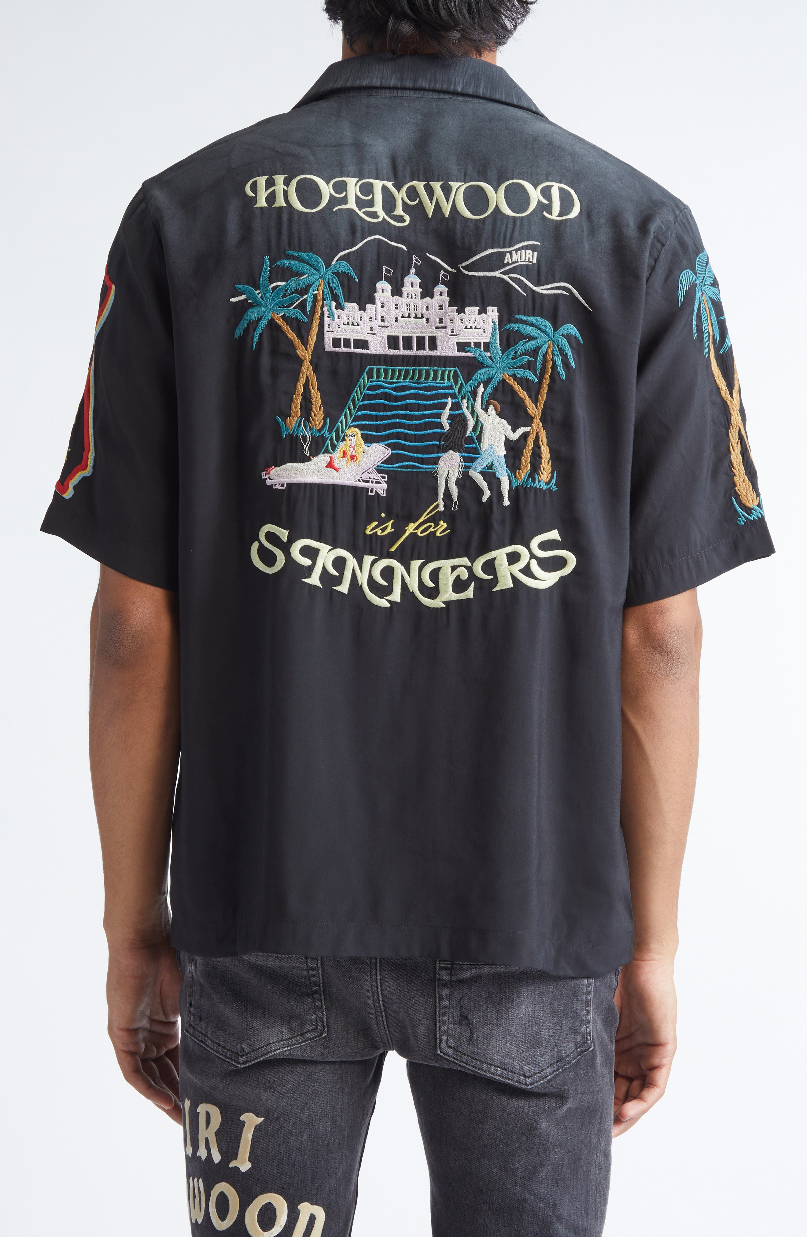 AMIRI Sinners Camp Shirt in Black at Nordstrom - 3