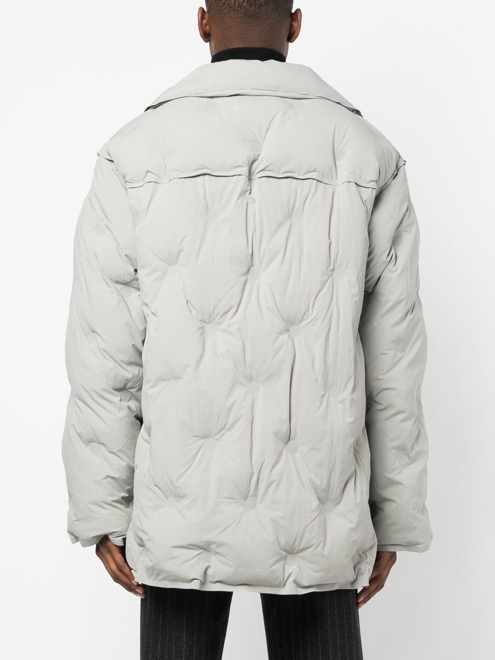 embossed-detail padded coat - 4