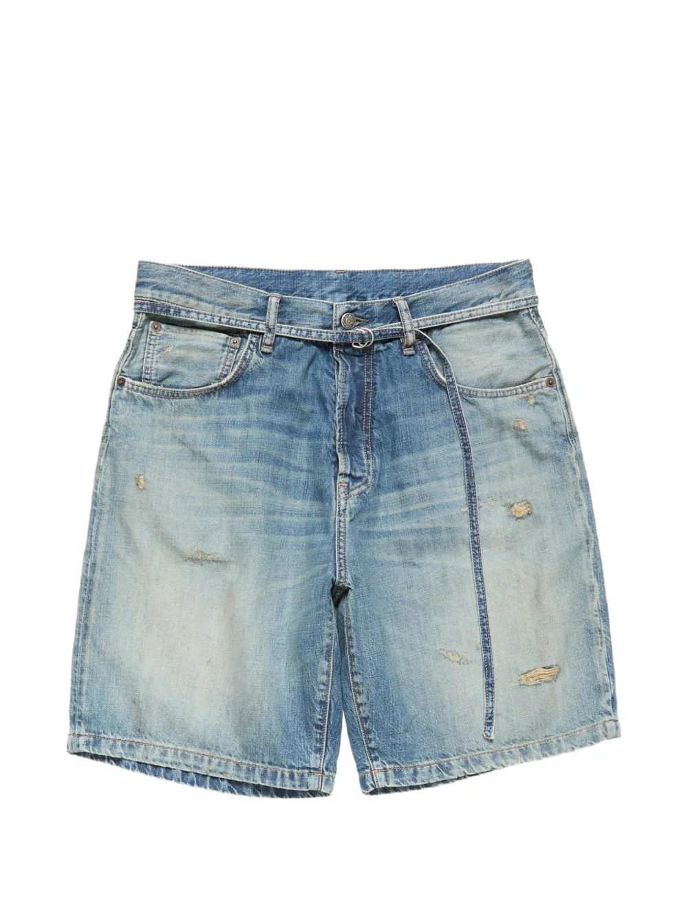 distressed denim shorts - 1