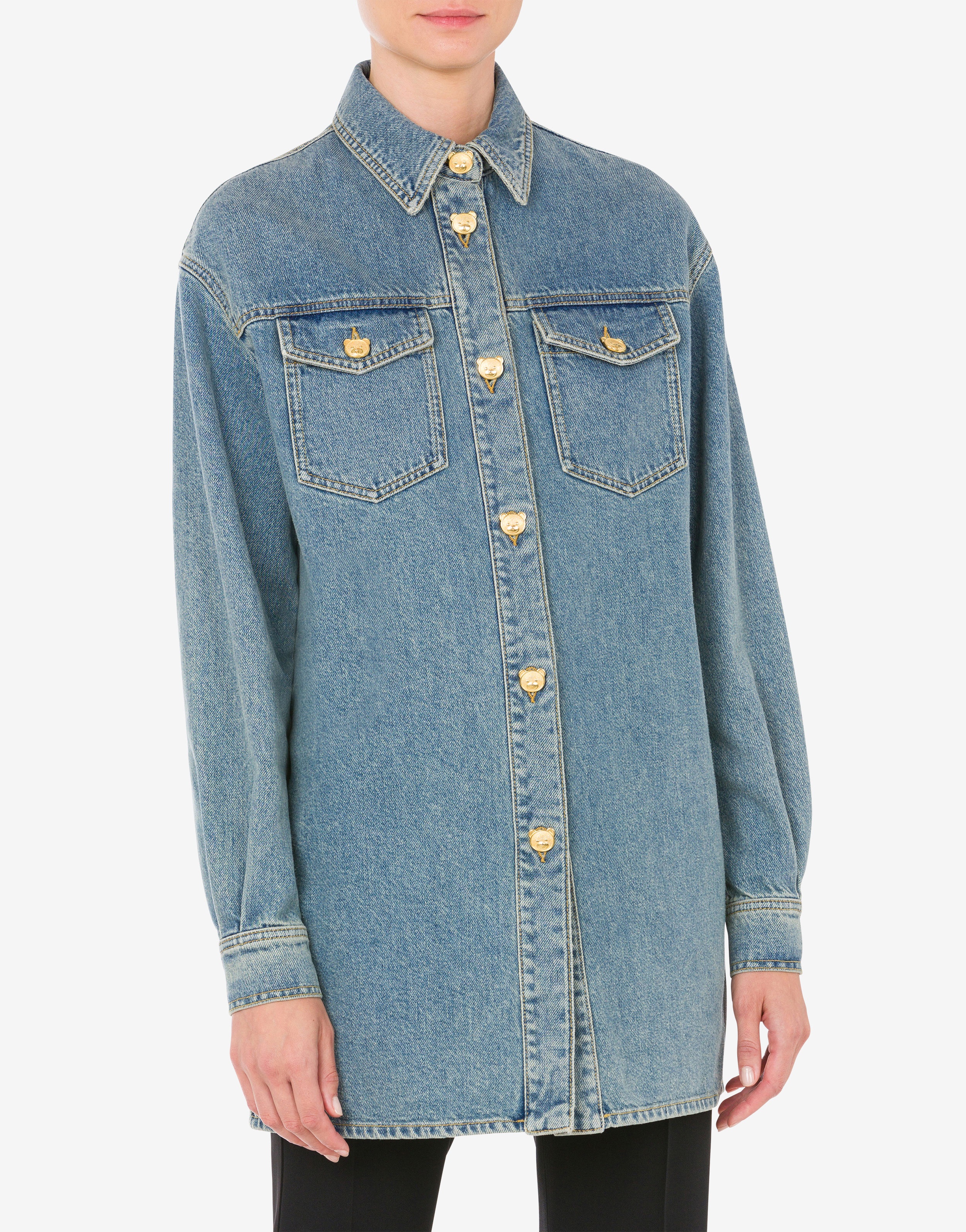 TEDDY BUTTONS BLUE DENIM SHIRT - 2