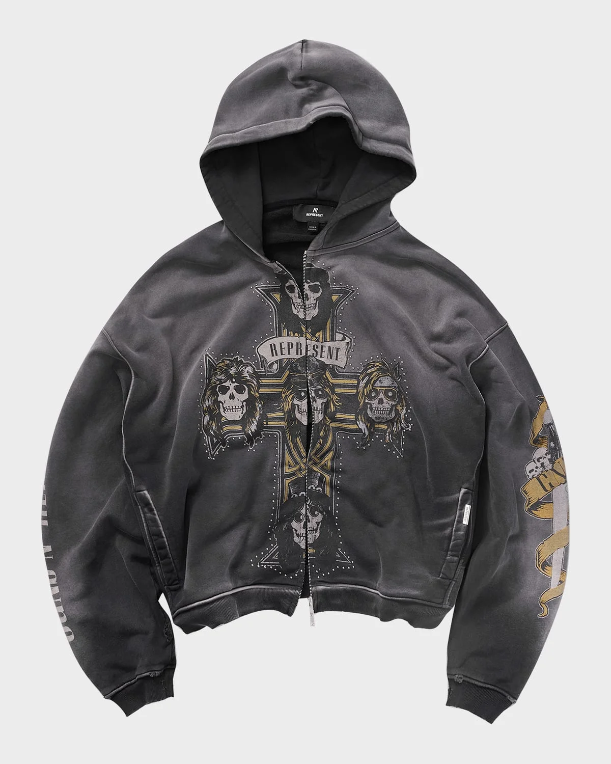 x Guns N' Roses Men & apos;s Cross Zip Through Hoodie - 1