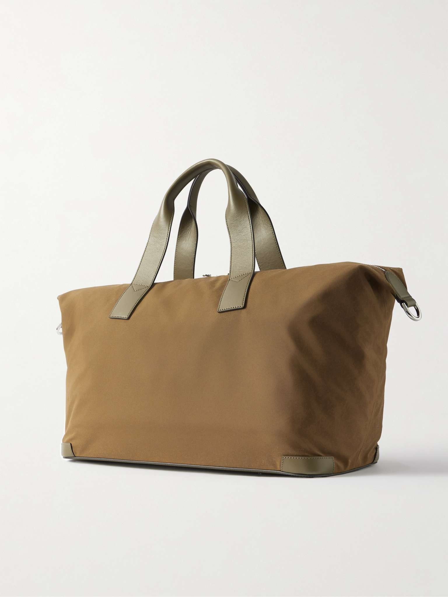 Leather-Trimmed Waxed-Cotton Weekend Bag - 3