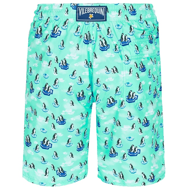 Men Swim Trunks Long 1995 Penguins On The Rock ! - 2