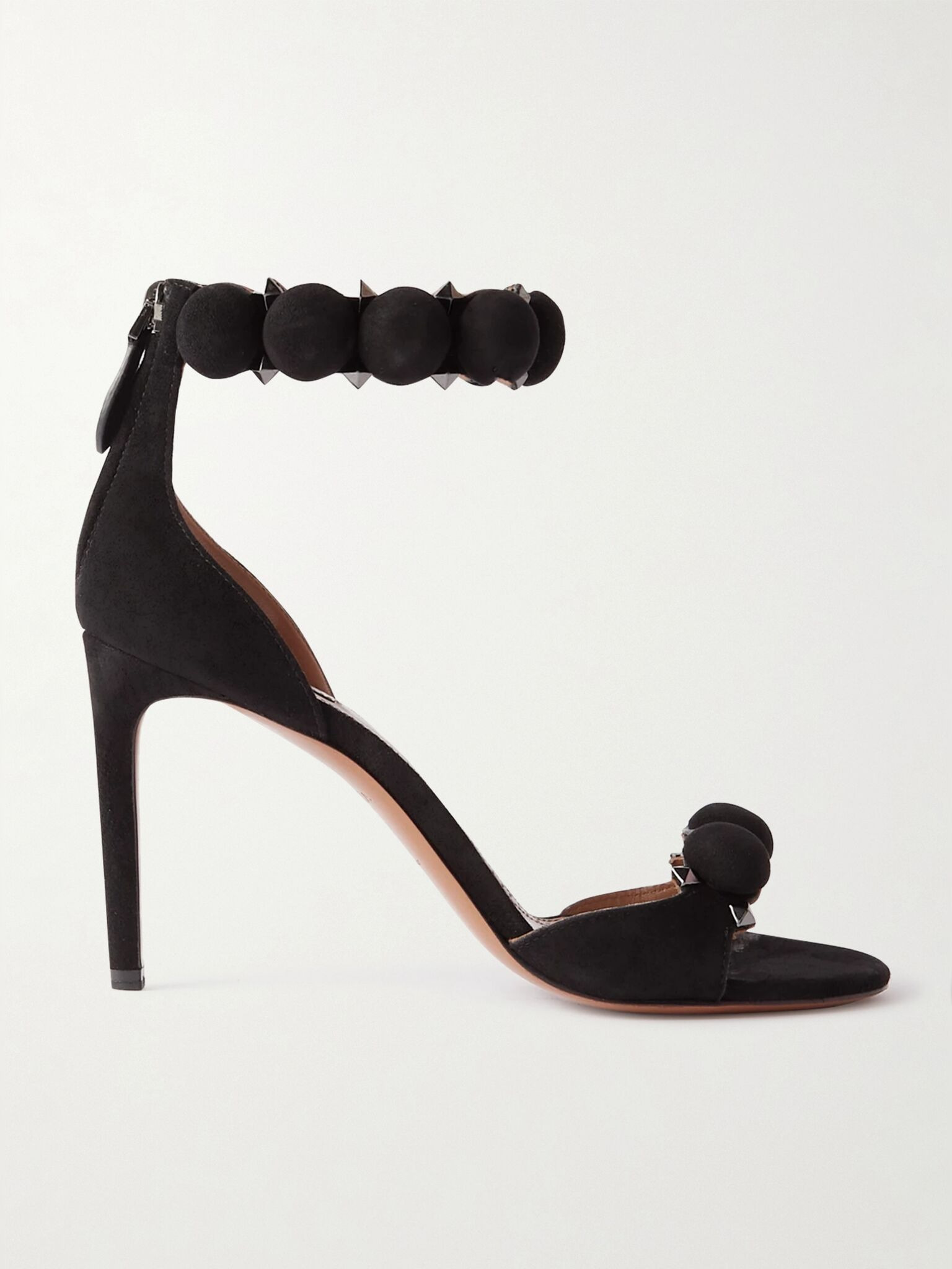 La Bombe 90 studded suede sandals Black - 1