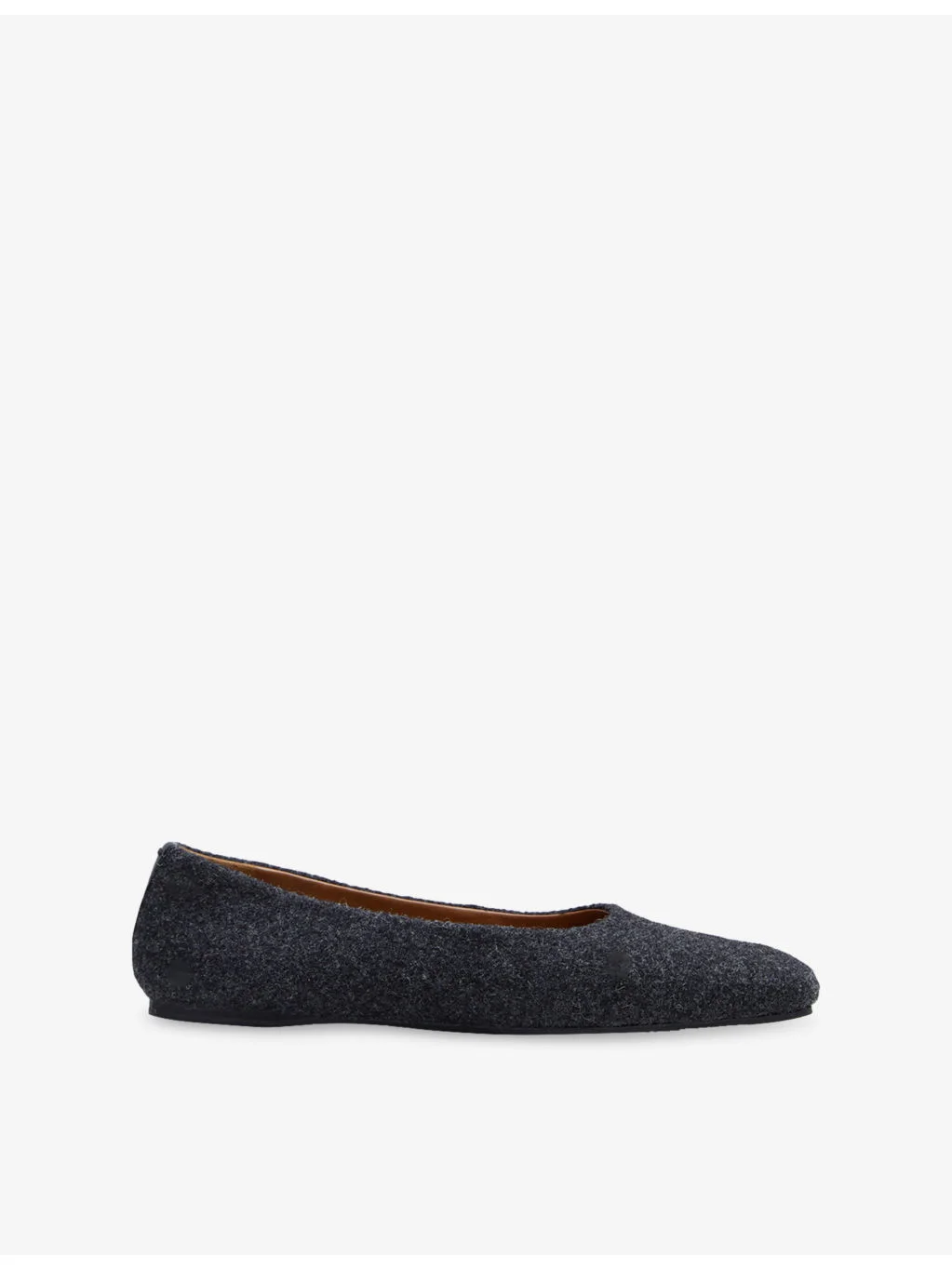 Textured Flannel Ballet Flats - 1