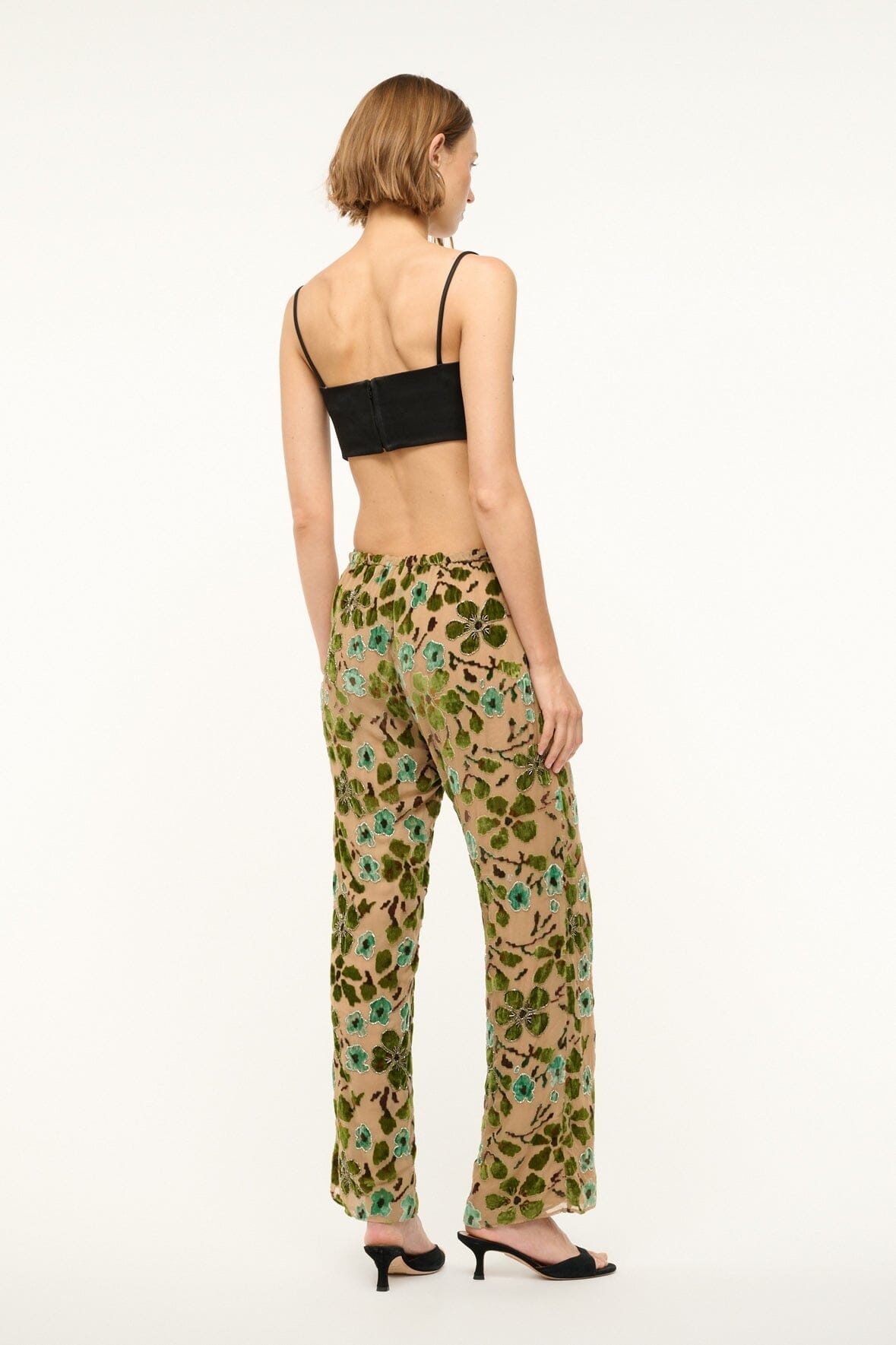 STAUD AVOLA PANT MOSS FLORAL TAPESTRY - 3