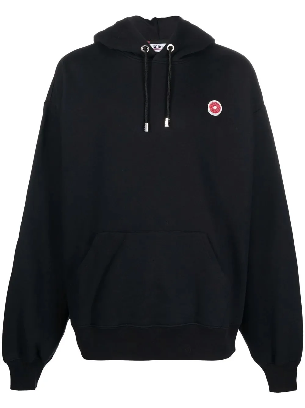 logo-patch cotton hoodie - 1