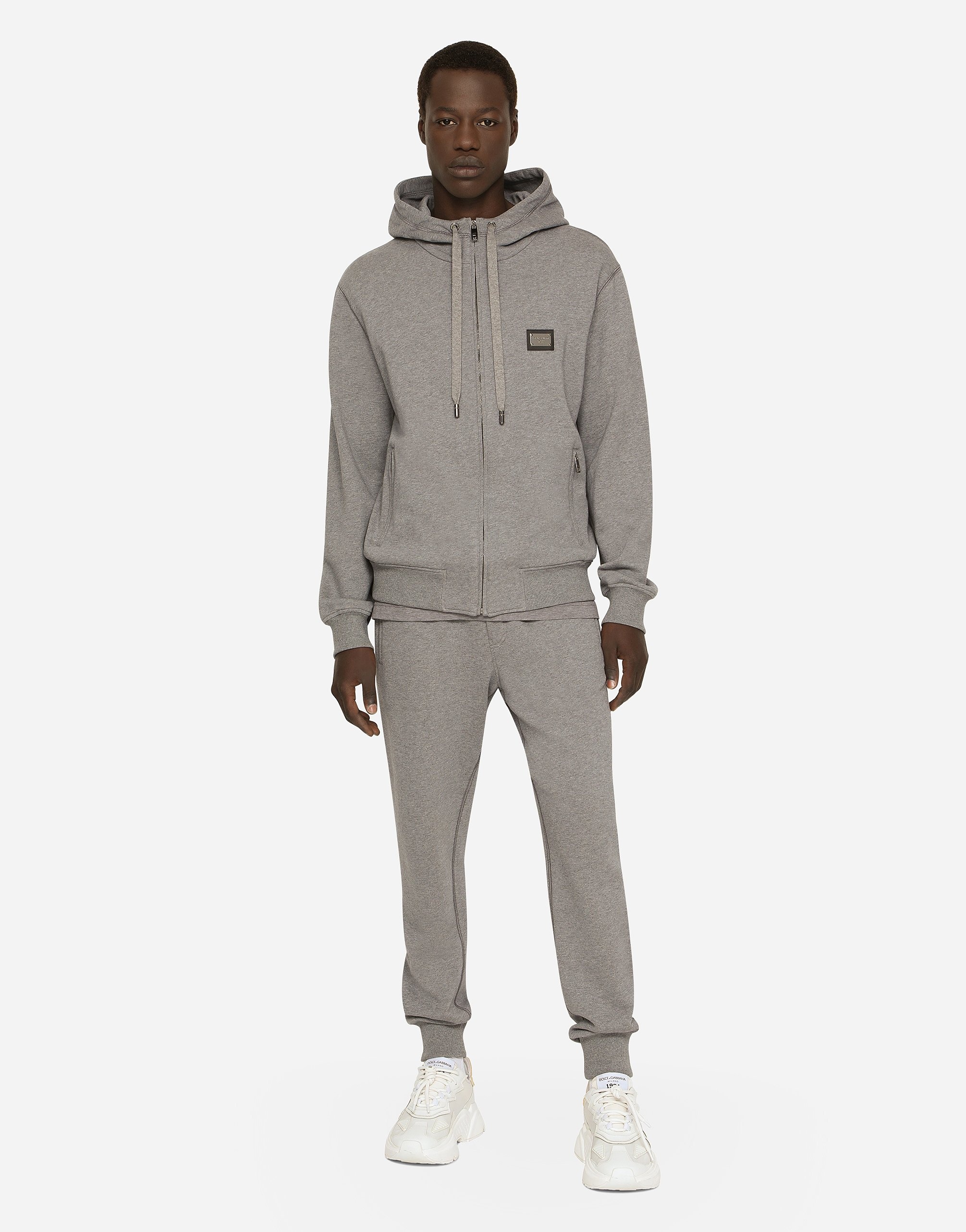 Jersey jogging pants with branded tag - 2