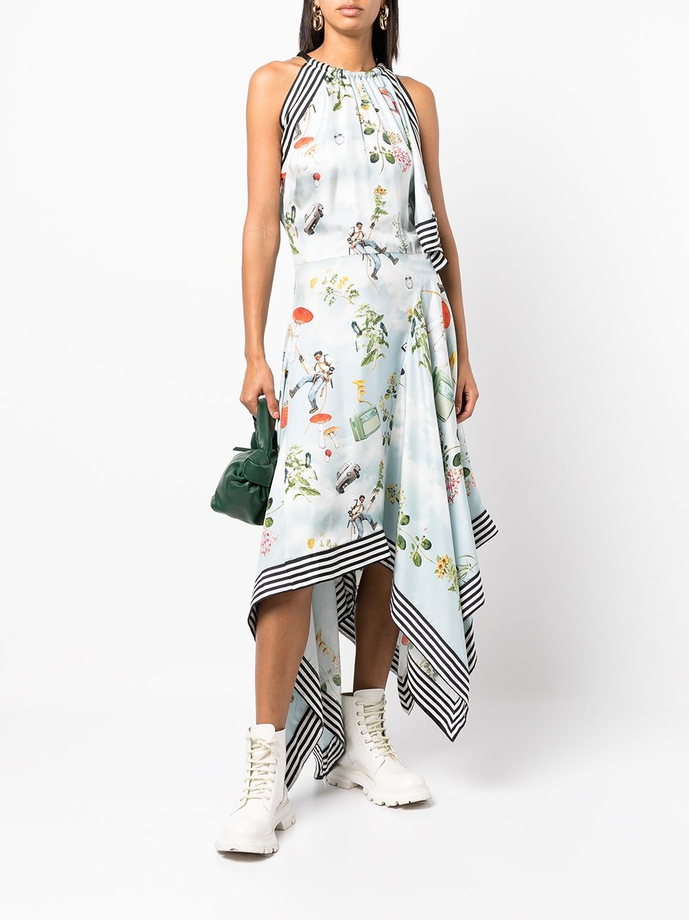 mushroom-print scarf dress - 2
