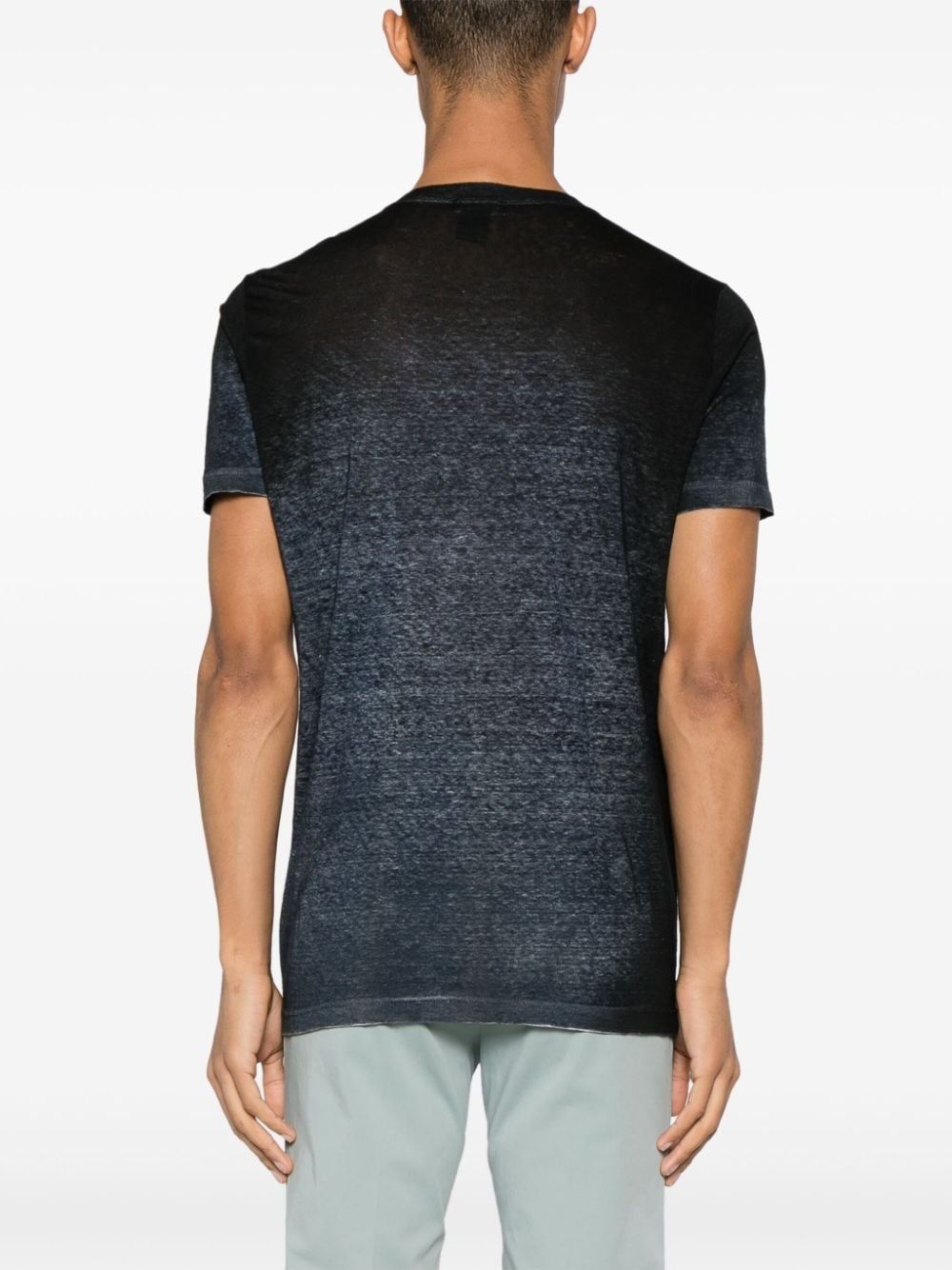 ombrÃ©-effect linen T-shirt - 4