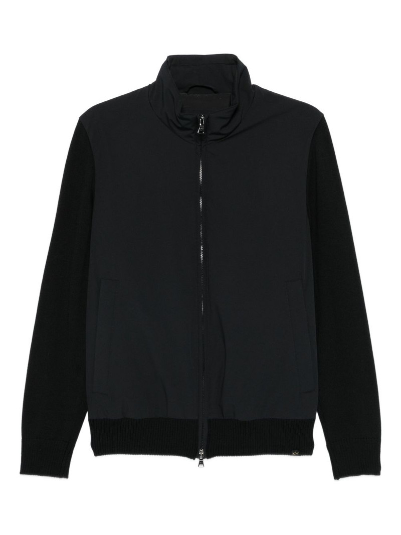wool-paneled zip-up jacket 1