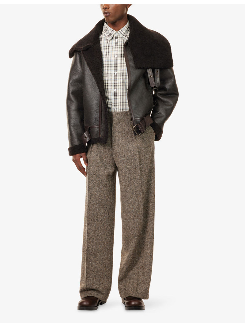 JW Anderson Brand-Patch Straight-Leg Wool Trousers outlook