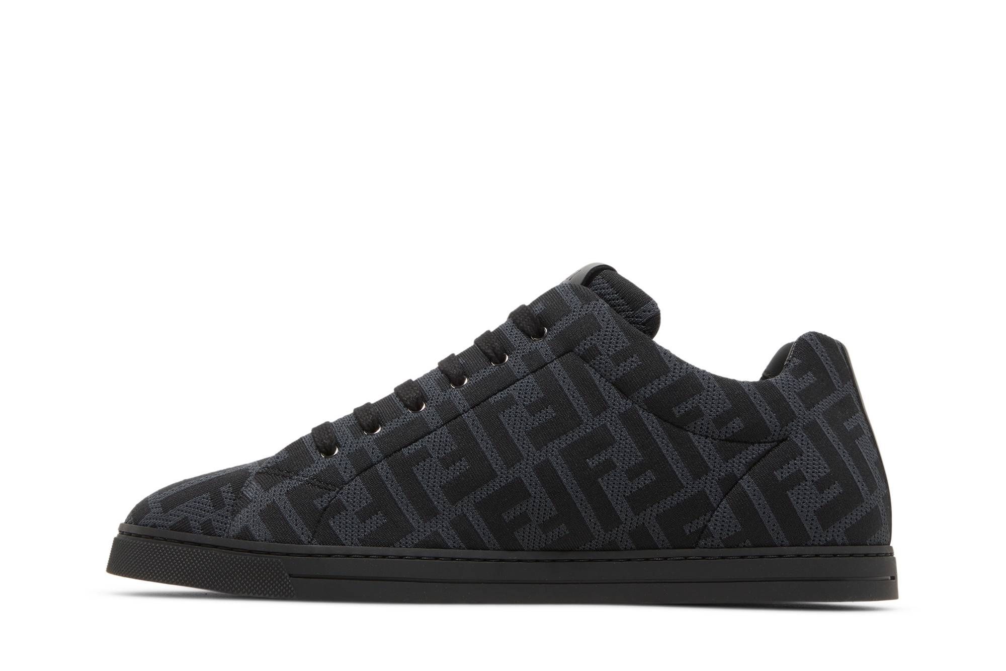 Fendi FF Motif Lace Up Low 'Black' - 3