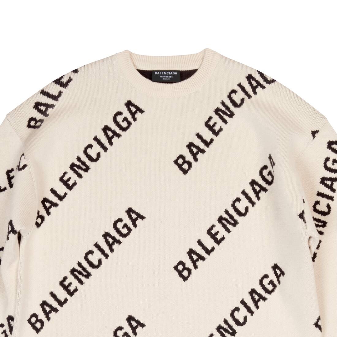 Men's Allover Logo Crewneck in White - 7