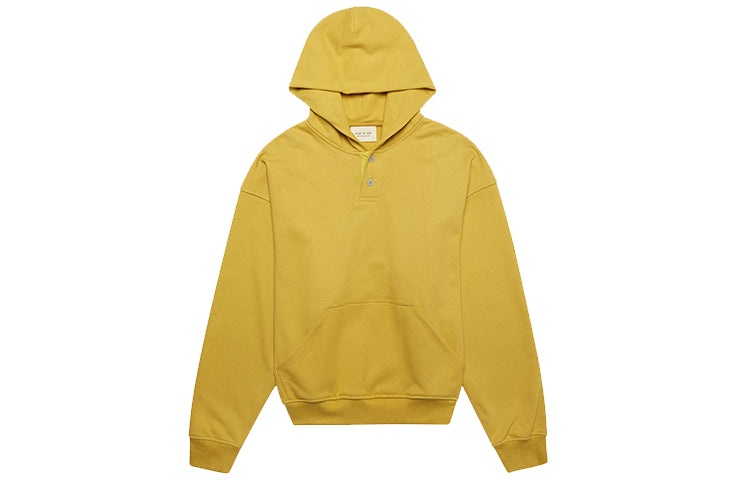 Fear of God Essentials Everyday Henley hooded Button Unisex Yellow FOG-FW19-22 - 2