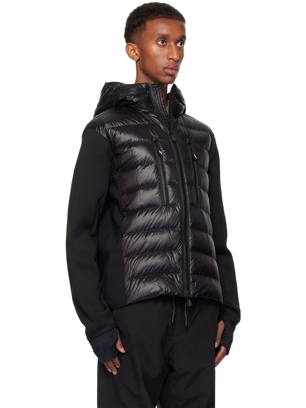 Black Paneled Down Jacket - 2