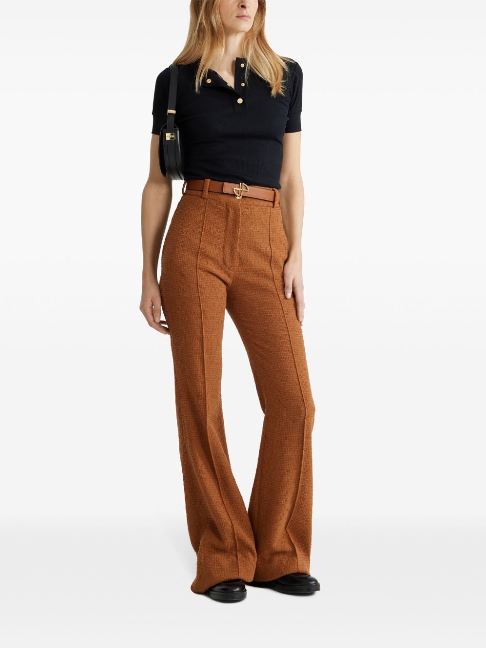 knitted flared trousers - 2