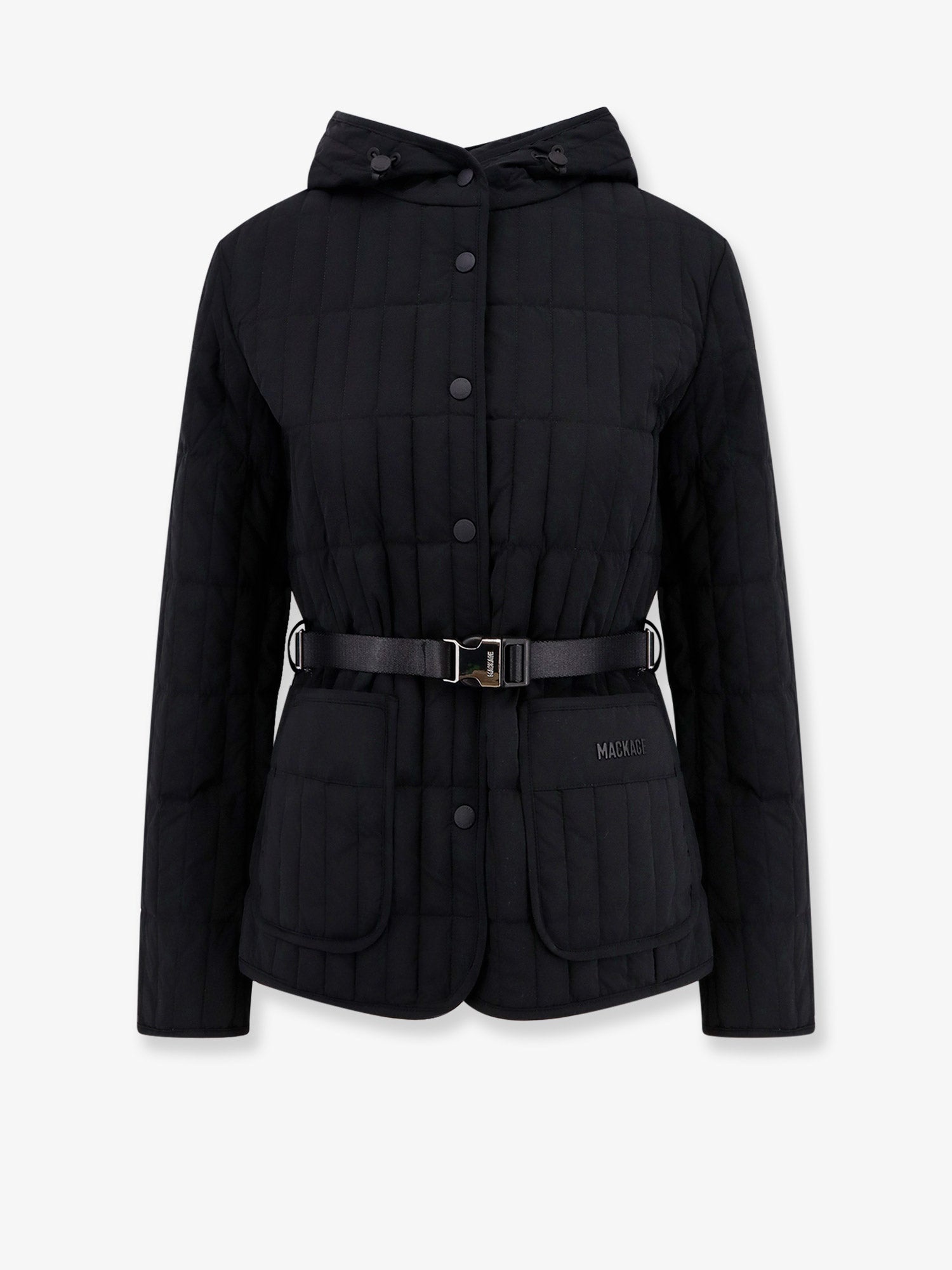 Mackage Padded And Quilted Recycled Nylon Jacket With Belt At Waist - 1