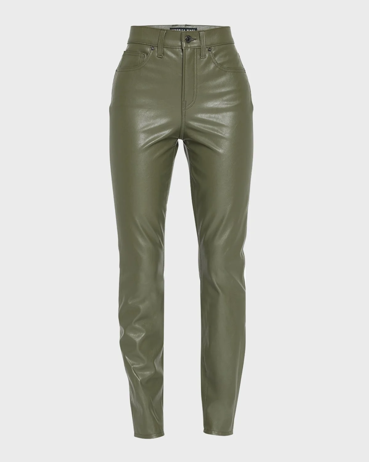 Debbie Skinny-Leg Cropped Vegan Leather Pants - 1