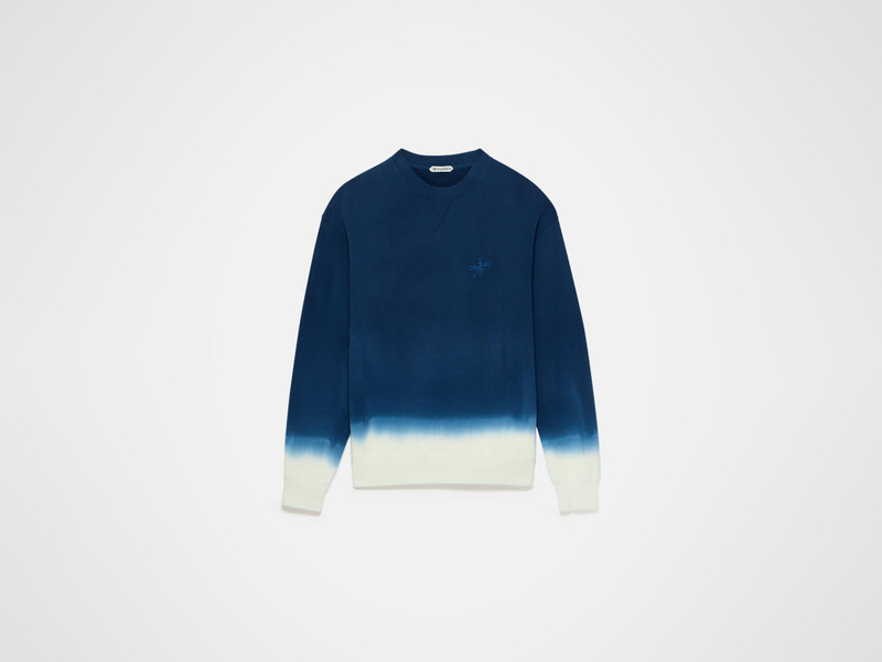 MENS DIP DYE SWEATSHIRT IN NAVY & ECRU 1