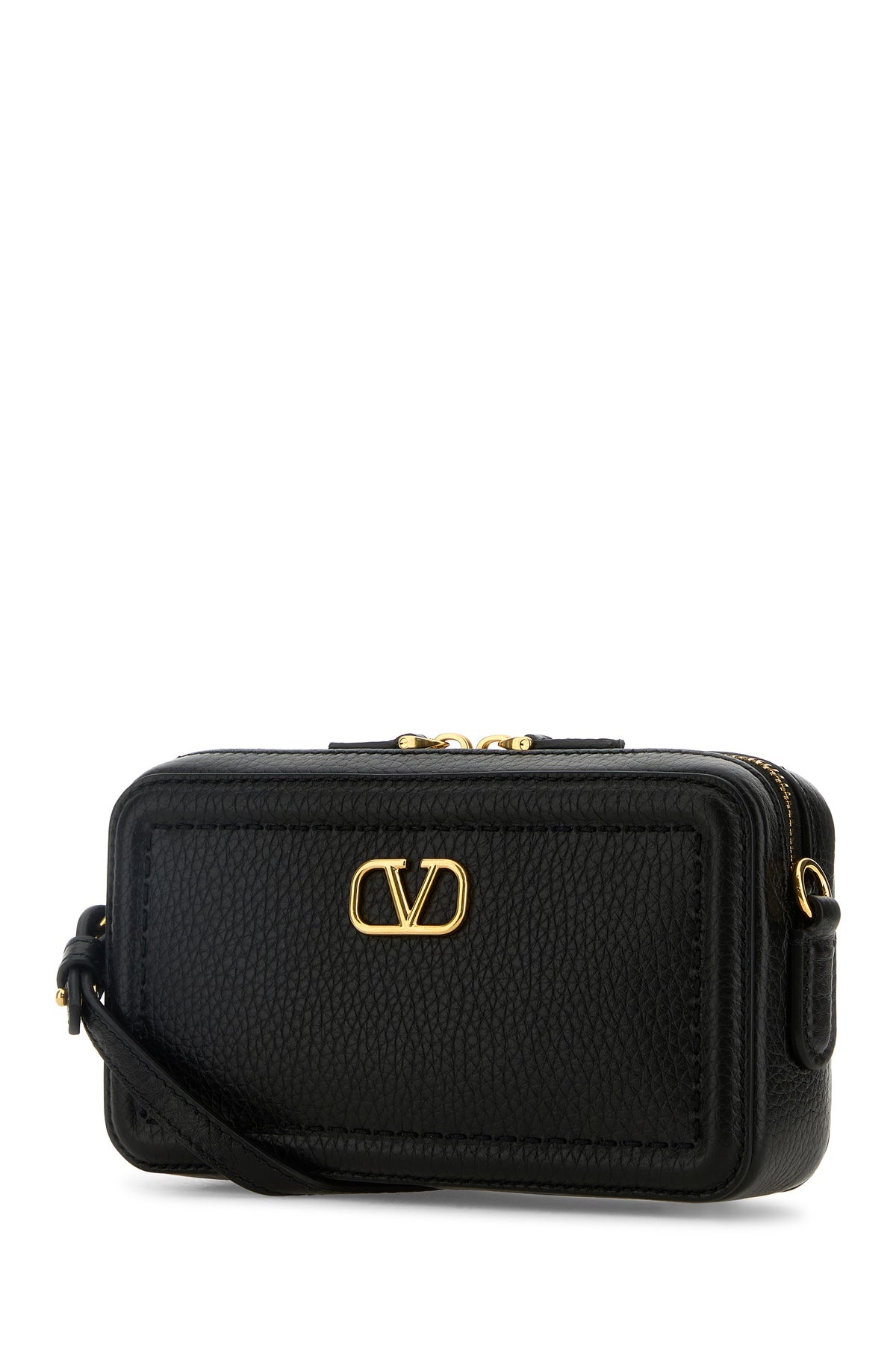 Black leather VLogo crossbody bag - 2
