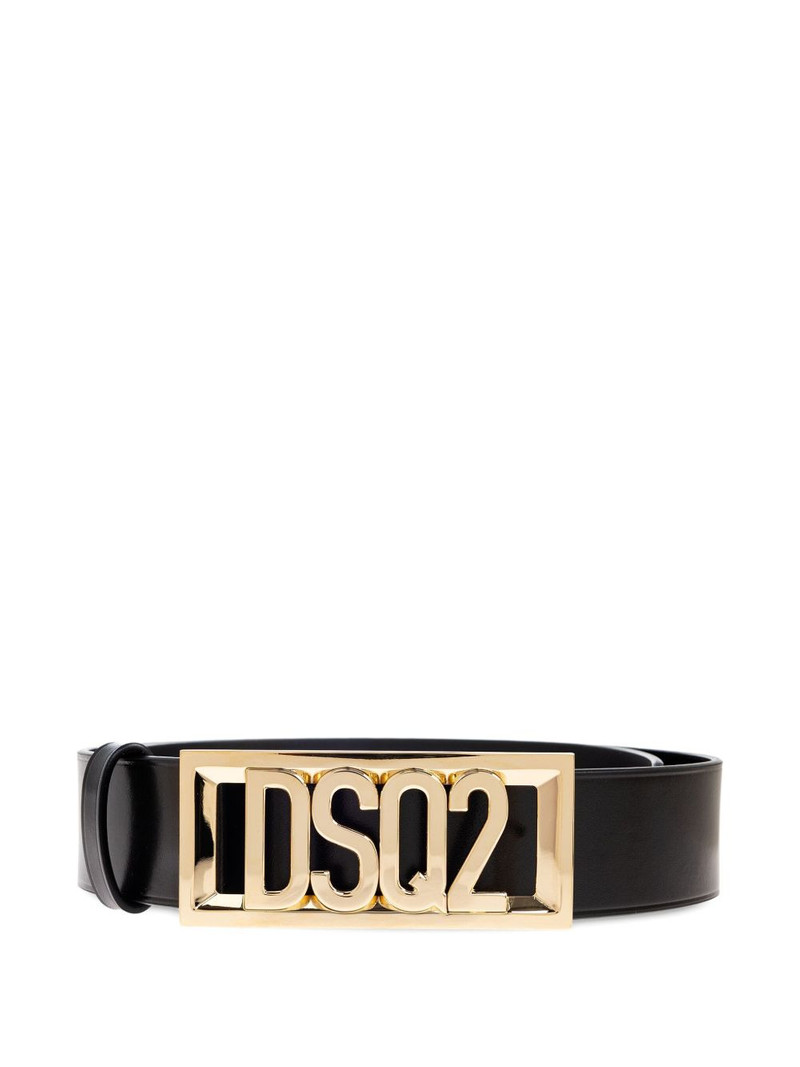 logo-detail leather belt 1
