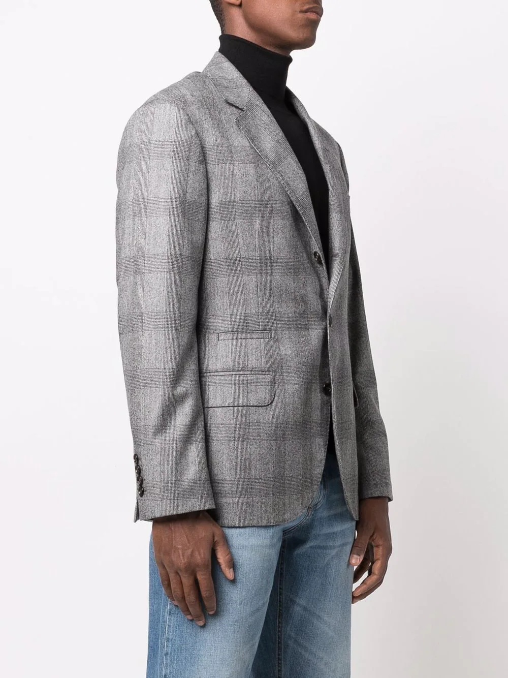 notched-lapel single-breasted blazer - 3