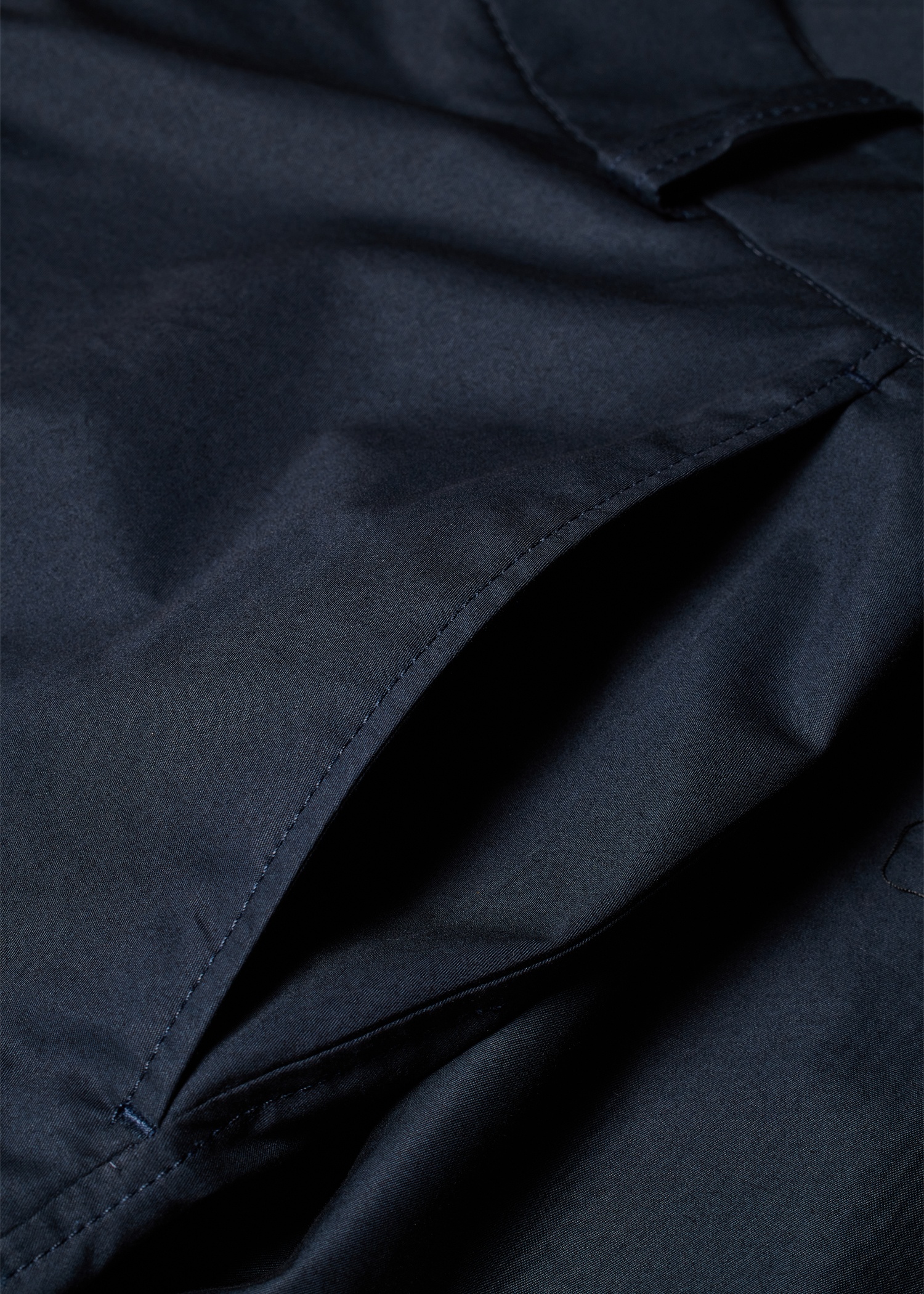 Women's Navy Stretch-Cotton Trousers - 4