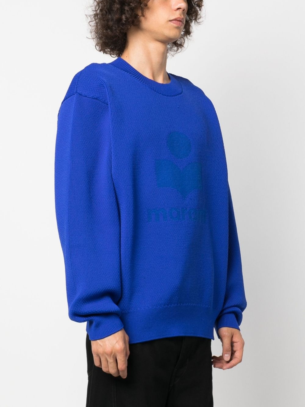 logo-jacquard fine-knit sweatshirt - 3