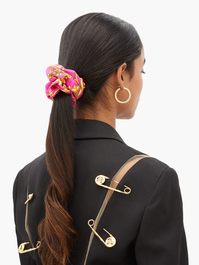 VERSACE Baroque-print silk-faille scrunchie outlook