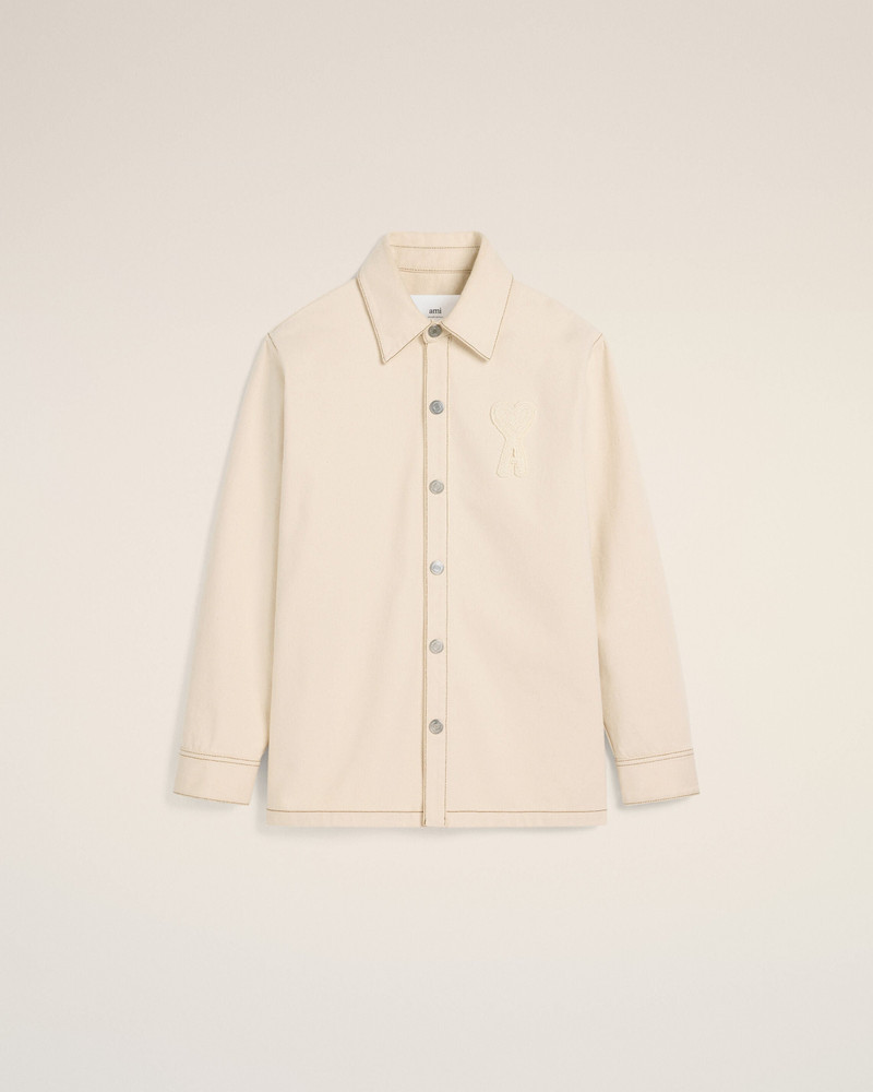 BEIGE COTTON AMI DE COEUR OVERSHIRT 1