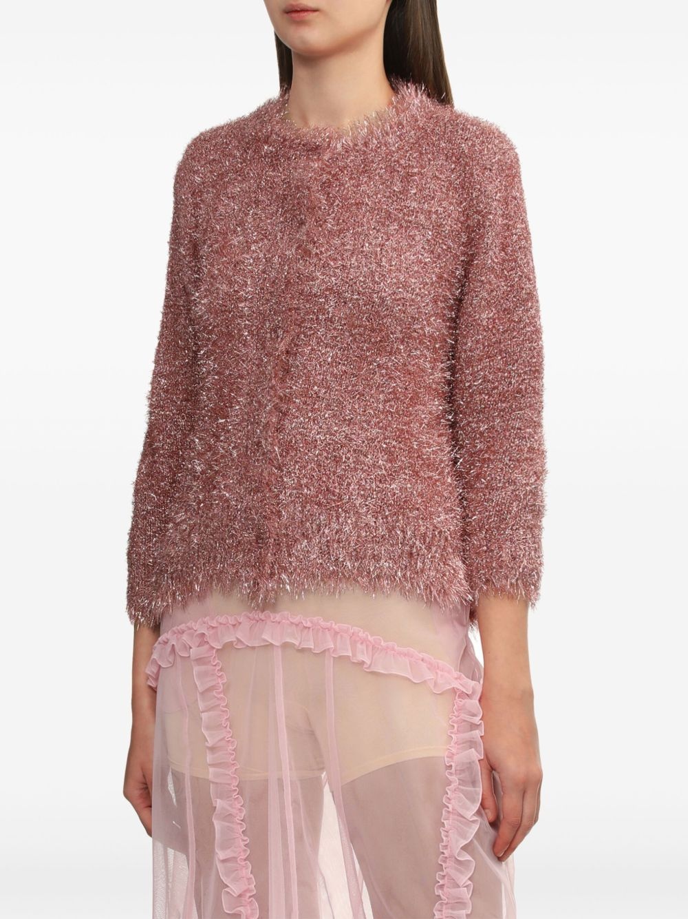 tinsel-knit cardigan - 3