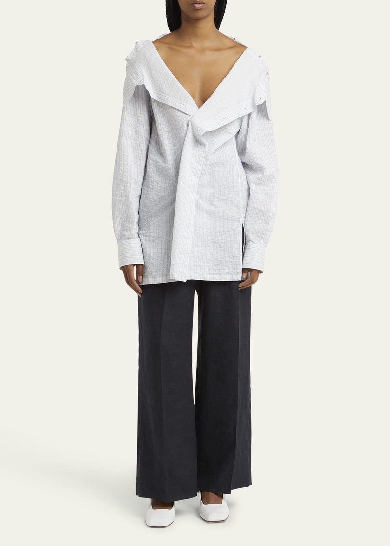 SETCHU Stripe Button Down Blouse outlook