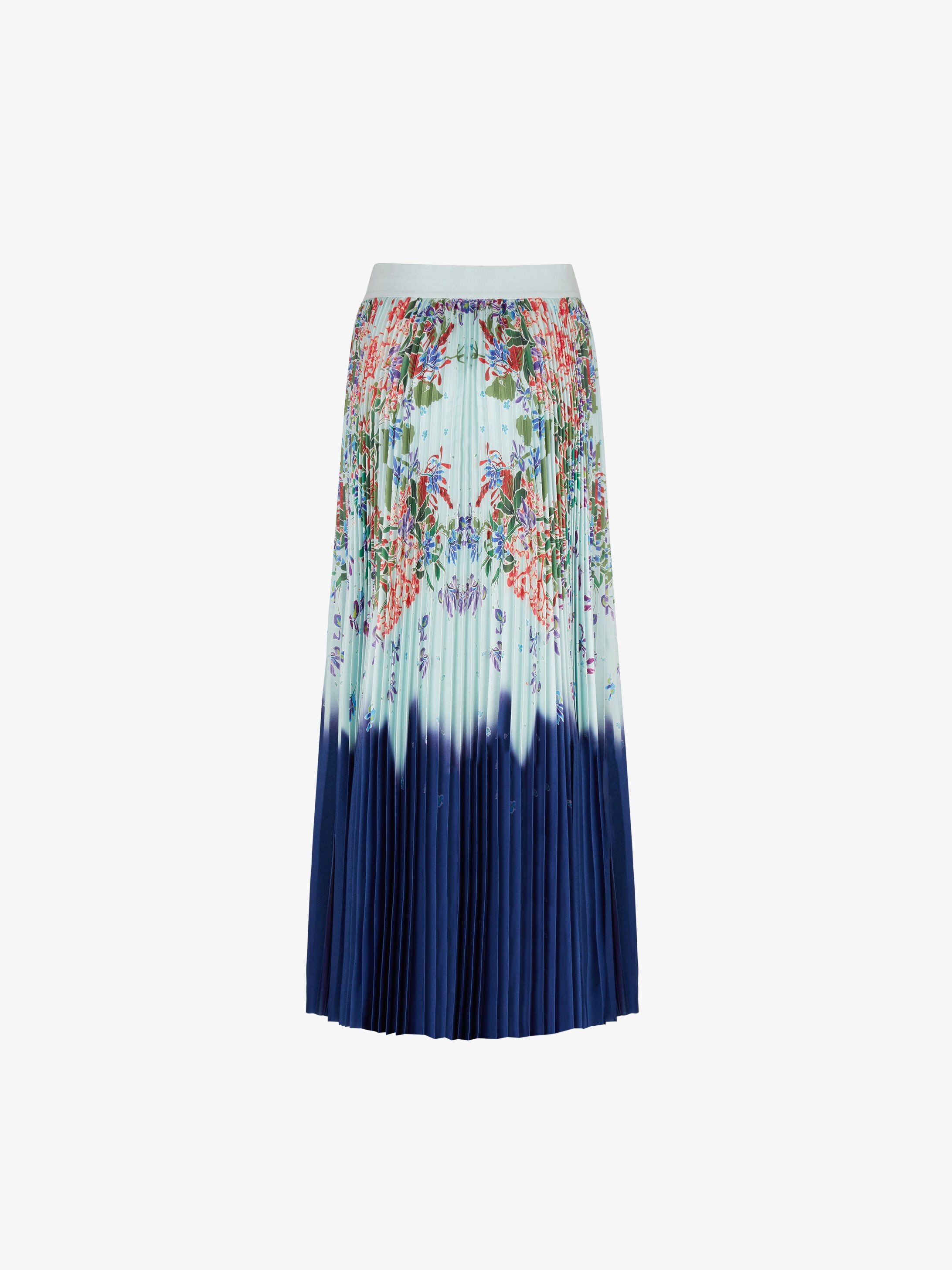 Pleated skirt in floral printed satin - 3