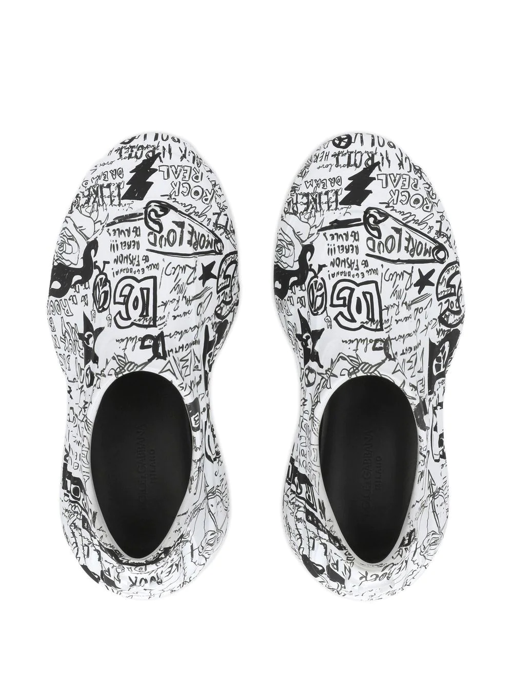 Toy graffiti-print low-top sneakers - 4